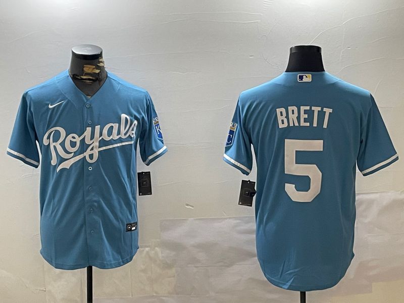 Men Kansas City Royals #5 Brett Light Blue Game 2024 Nike MLB Jersey style 1->kansas city royals->MLB Jersey